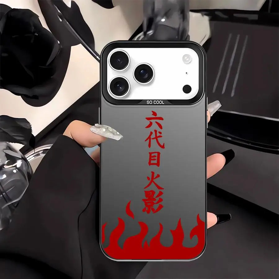 Sixth Hokage Flame Kanji Case for iPhone - Black