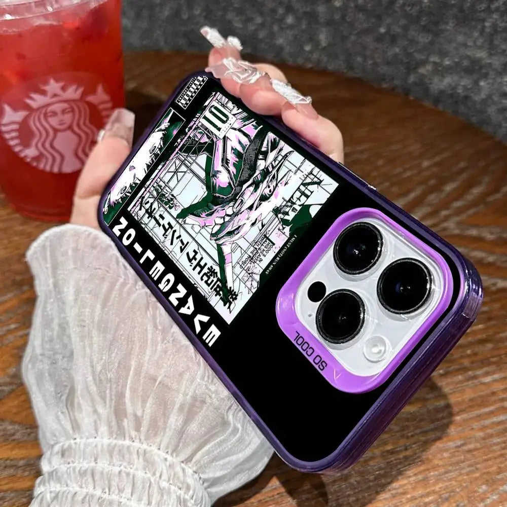 Rei White Manga Panel Case for iPhone - Aurora Violet finish