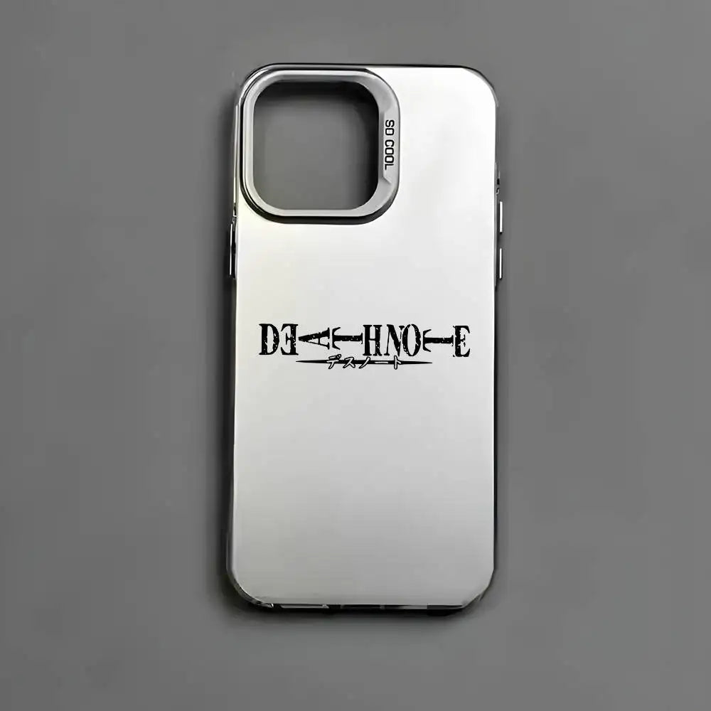Death Note Minimalist Logo Case for iPhone - Silver White finish
