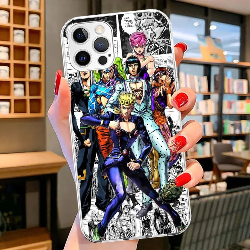 JoJo Generations Manga Collage Case for iPhone - Soft Clear finish