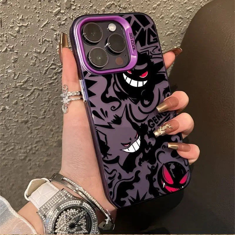Gengar Shadow Collage Case for iPhone - Purple Black finish