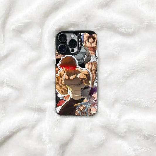 Baki Red Eyes Fighter Montage Case for iPhone - Glossy Black finish