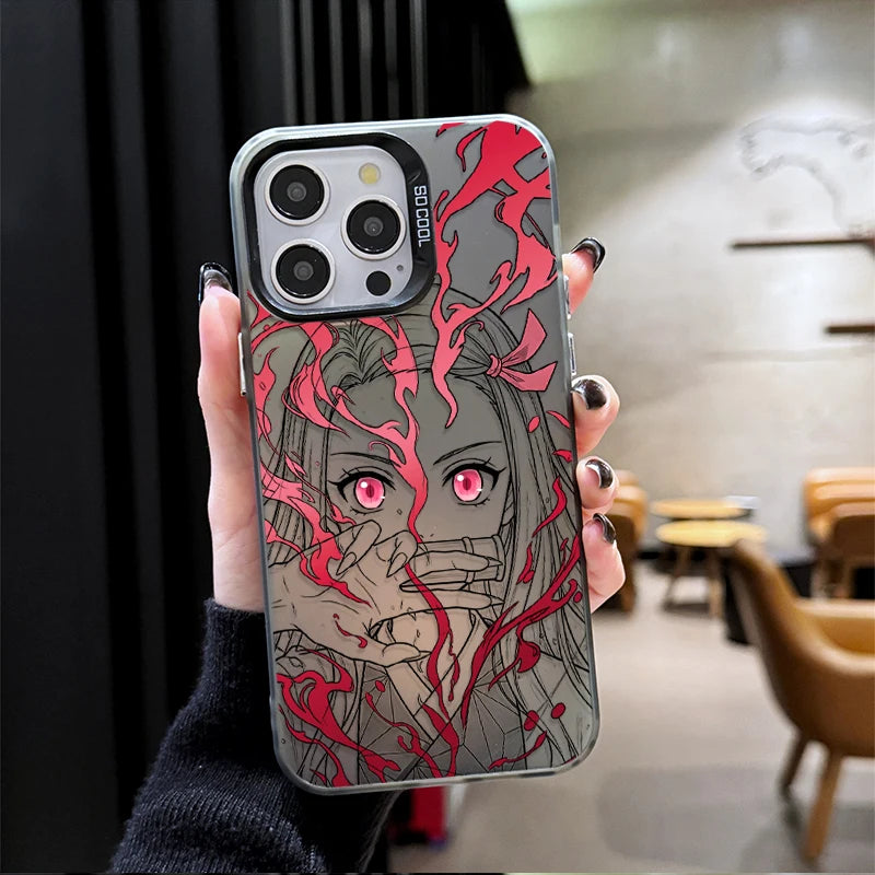 Nezuko Crimson Vine Portrait Case for iPhone - Graphite Black finish
