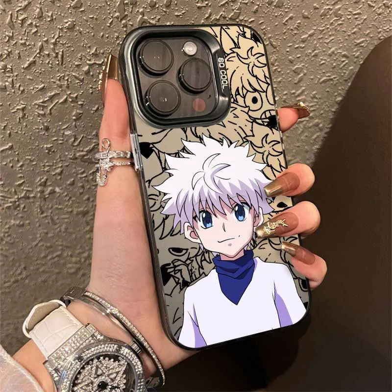 Killua Blue Portrait Manga Case for iPhone - Sandstone Beige finish