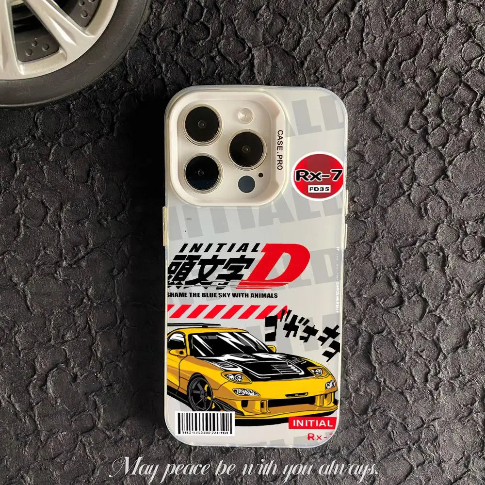 Yellow RX-7 Racing Poster Case for iPhone - Pearl White finish