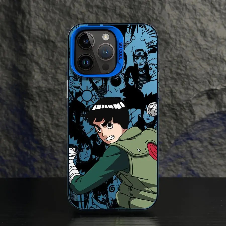 Rock Lee Taijutsu Collage Case for iPhone - Blue finish