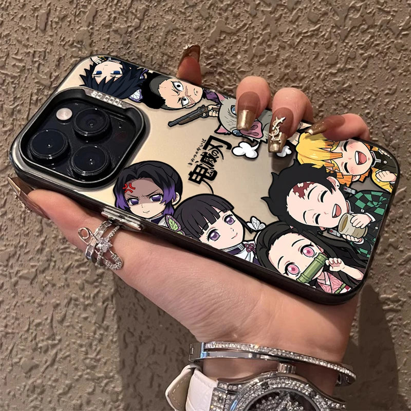 Demon Slayer Chibi Heroes Aurora Case for iPhone - Champagne Gold iridescent finish