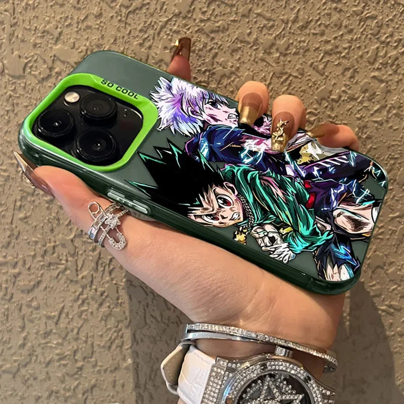 Gon & Killua Neon Duo Case for iPhone - Forest Green finish