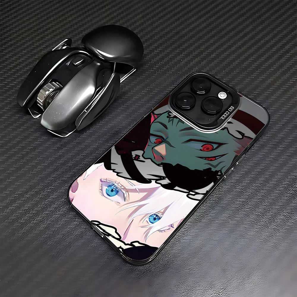 Gojo vs Sukuna Split Face Case for iPhone - Black finish