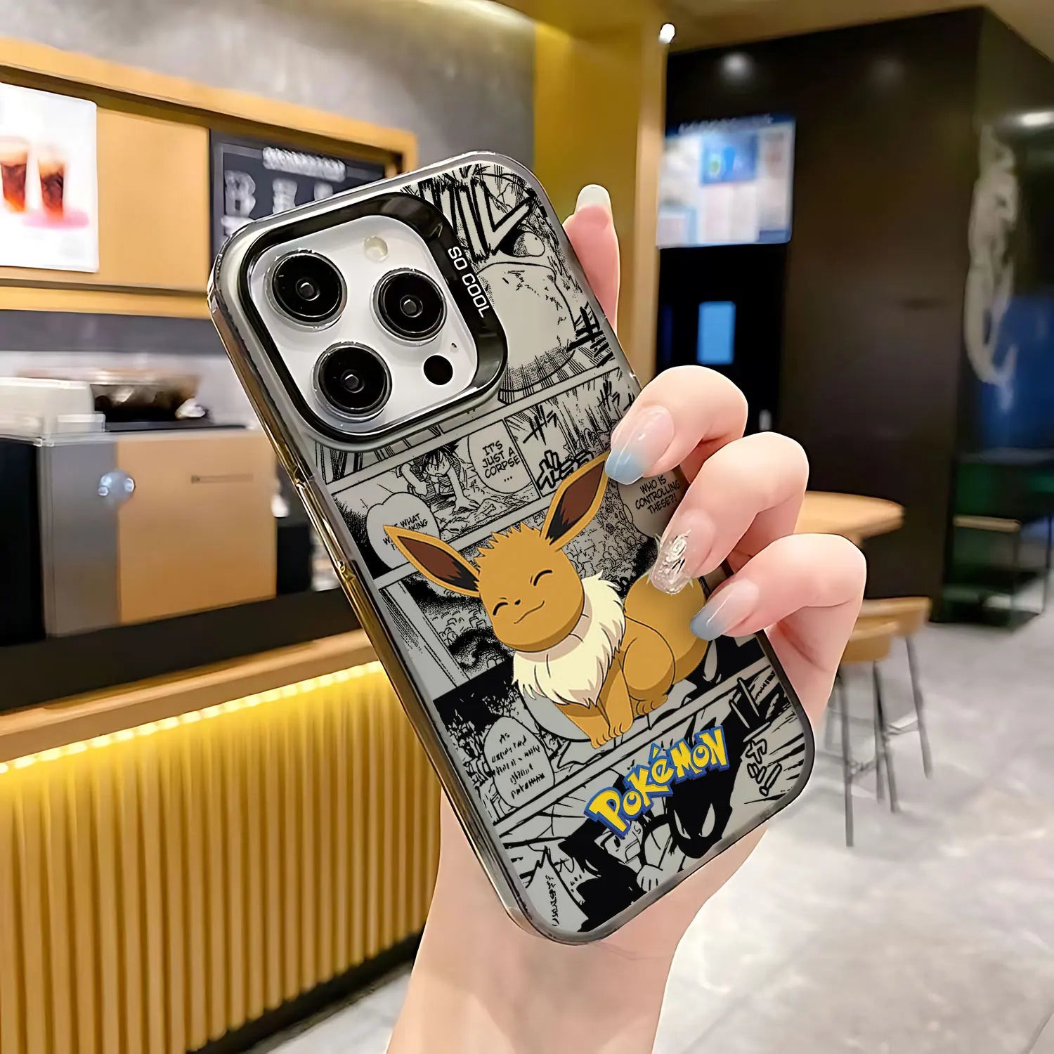 Eevee Manga Collage Case for iPhone - Black Manga finish