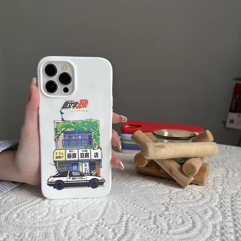 Fujiwara Tofu Shop Illustration Case for iPhone - Pearl White finish