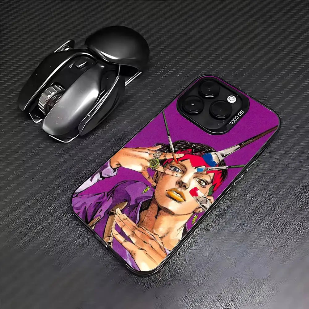 Paintbrush Purple Character Portrait Case for iPhone - Colored Silver finish