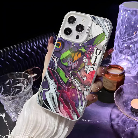 Evangelion Pilots Collage White Aurora Case for iPhone - Pearl White finish