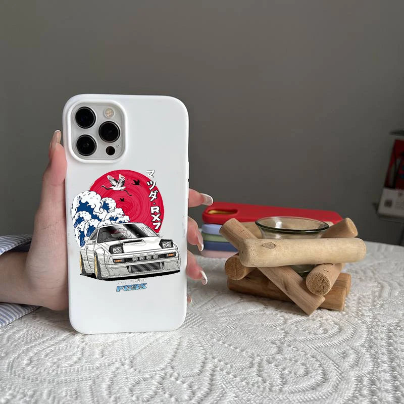 Red Sun Fuji AE86 Case for iPhone - Pearl White finish