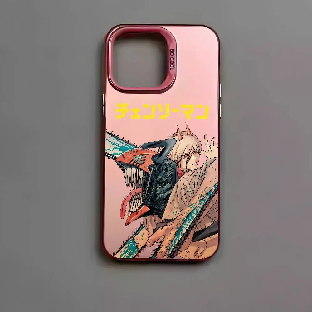 Power and Chainsaw Man Manga Duo Case for iPhone - Rose Red finish