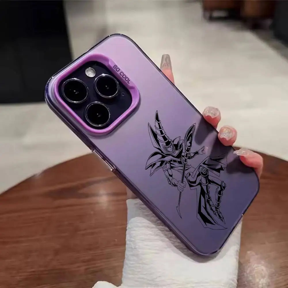 Dark Magician Line Art Matte Case for iPhone - Aurora Violet finish