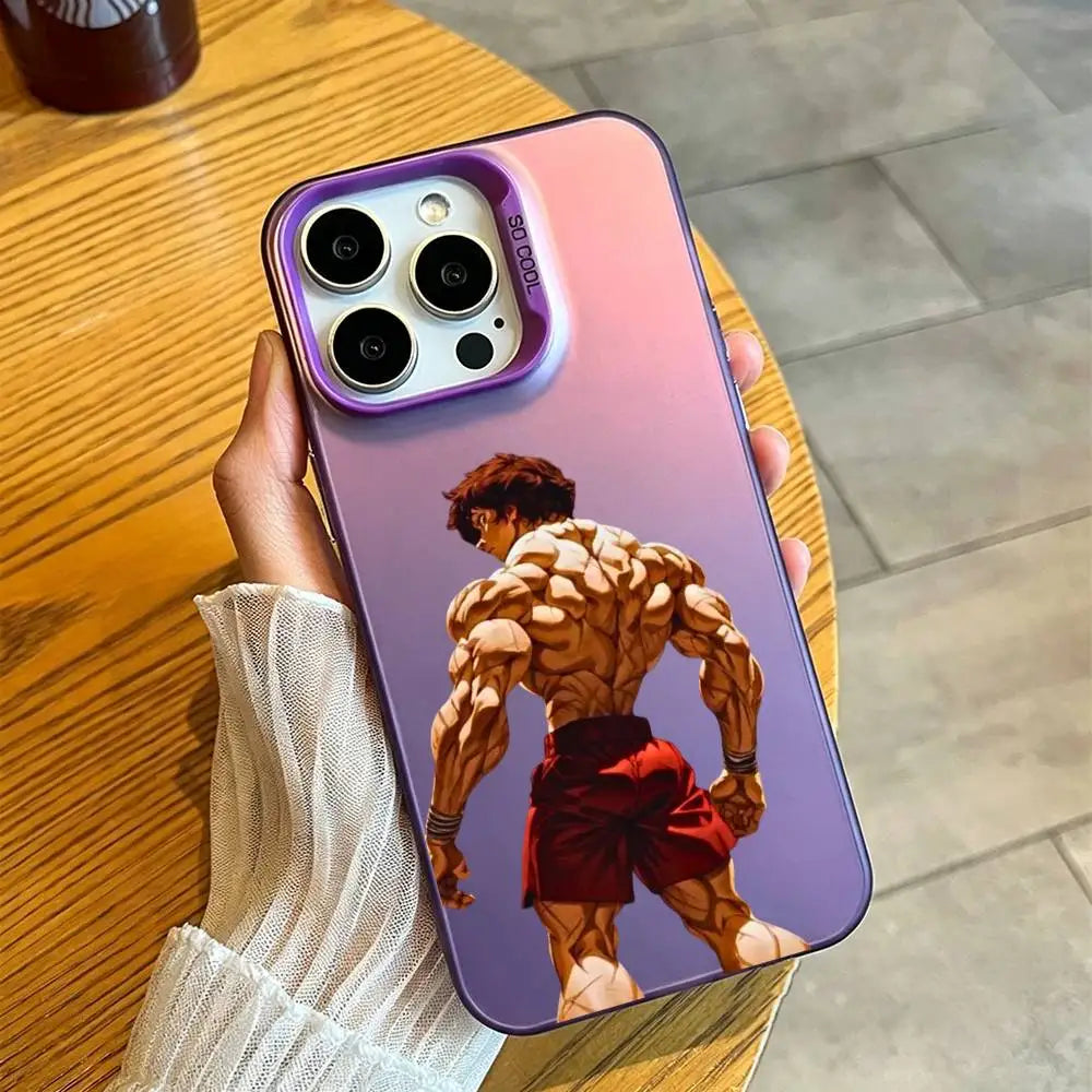Baki Muscular Back Case for iPhone - Aurora Purple finish