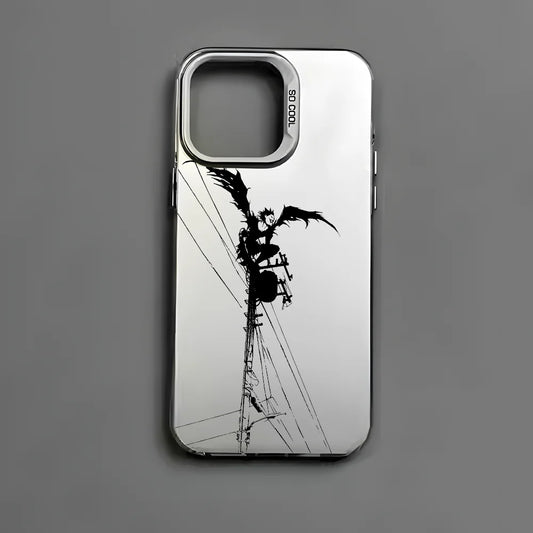 Ryuk Shadow Gradient Case for iPhone - Silver White finish