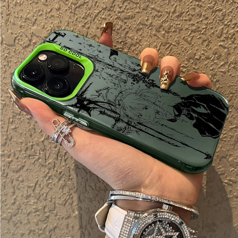 Misa Gothic Sketch Gradient Case for iPhone - Mint Green finish