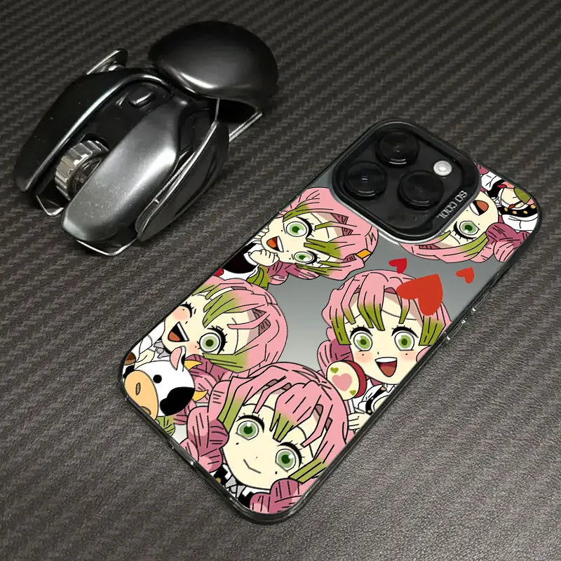 Mitsuri Chibi Faces Case for iPhone - Graphite Black finish