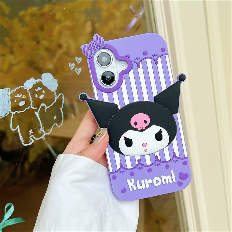 Kuromi Purple Stripe 3D Case for iPhone - Purple Stripes