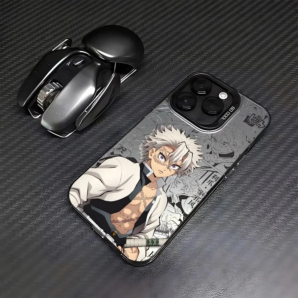 Sanemi Scarred Wind Manga Case for iPhone - Graphite Black finish