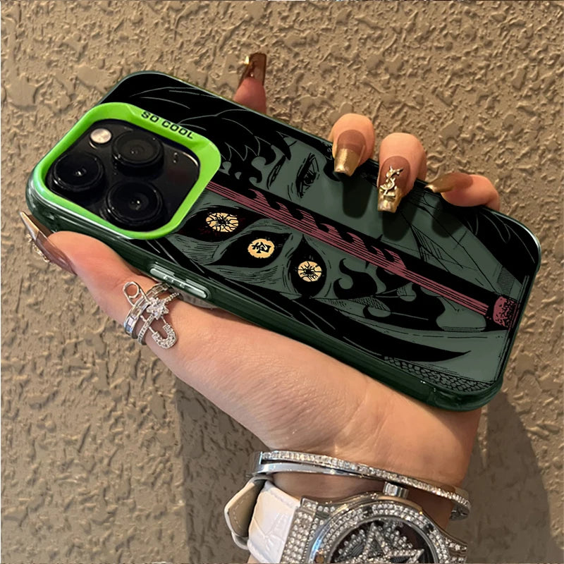 Demon Slayer Haori Eye Collage Case for iPhone - Forest Green finish