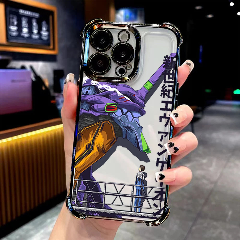 Eva Unit-01 Profile Clear Case for iPhone - Clear Chrome finish