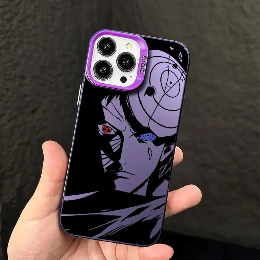 Obito Broken Mask Sharingan Case for iPhone - Purple finish