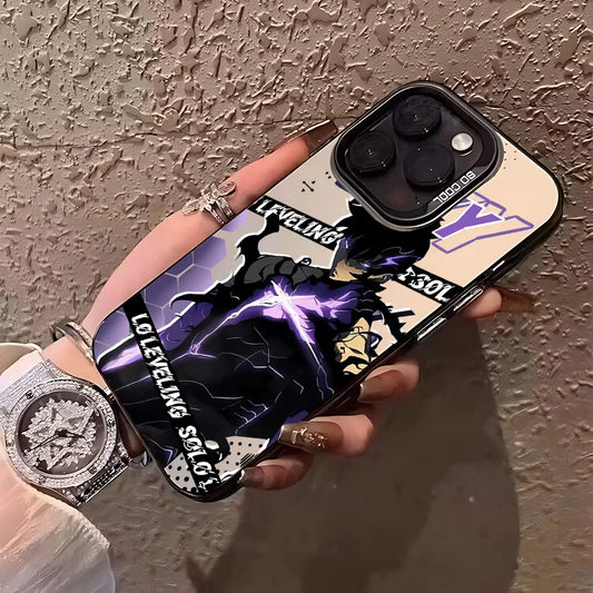 Sung Jinwoo Purple Energy Poster Case for iPhone - Black case color