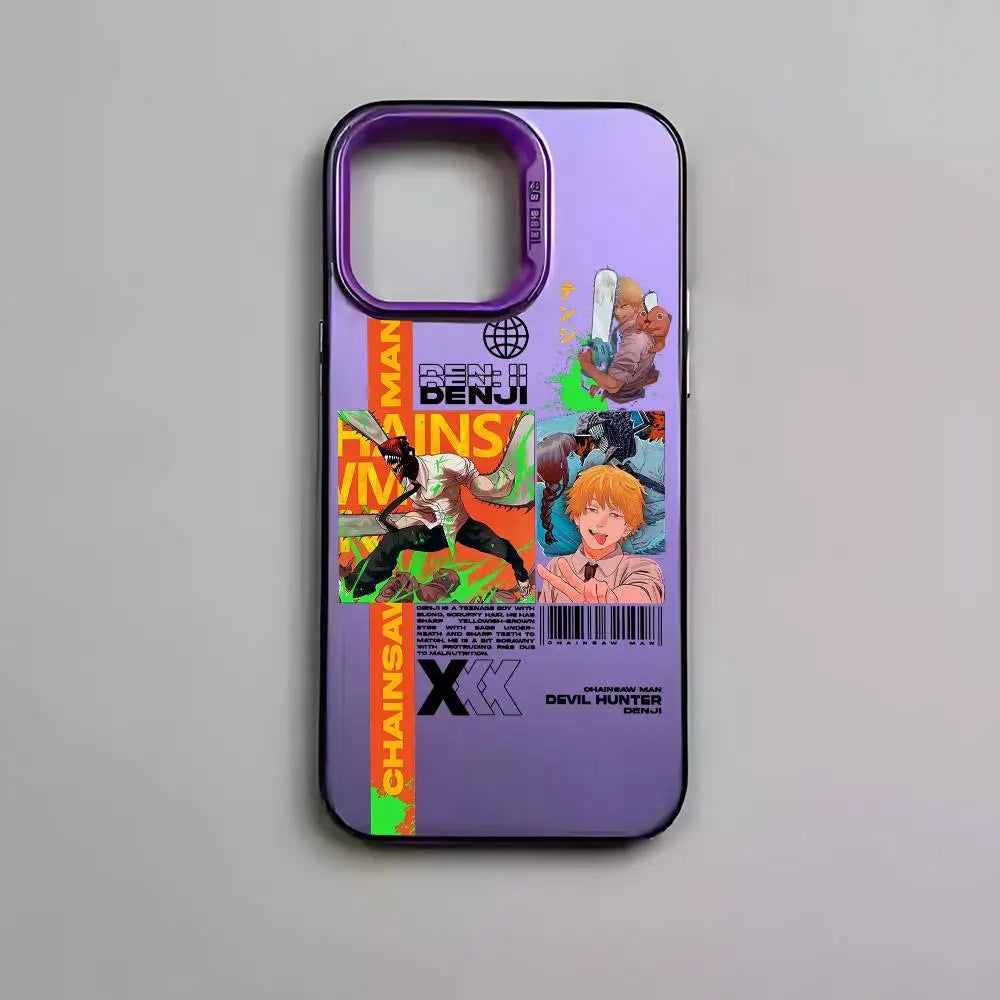 Chainsaw Man Color Panel Collage Case for iPhone - Violet finish