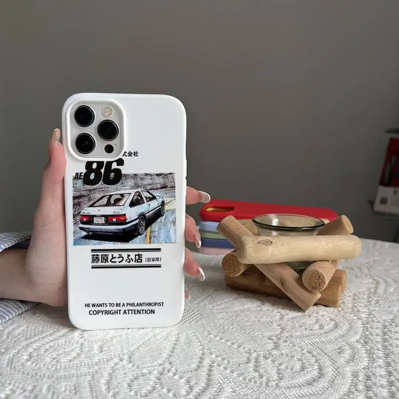 AE86 Garage Photo Poster Case for iPhone - Pearl White finish