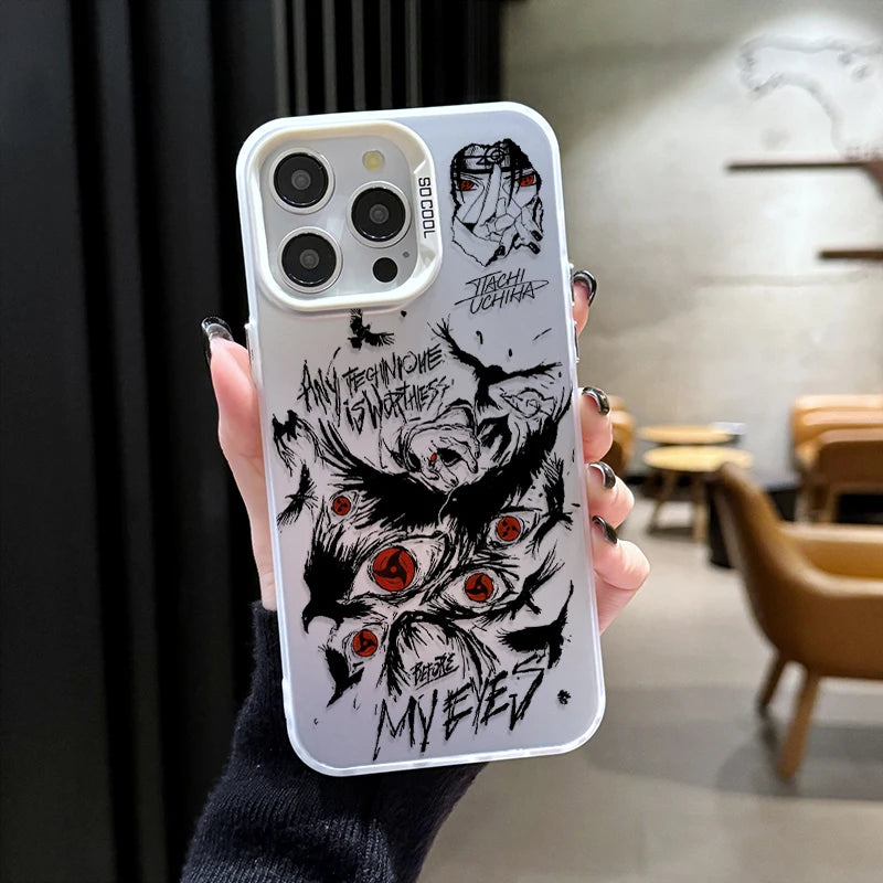 Itachi Crimson Eye Sketch Case for iPhone - White finish