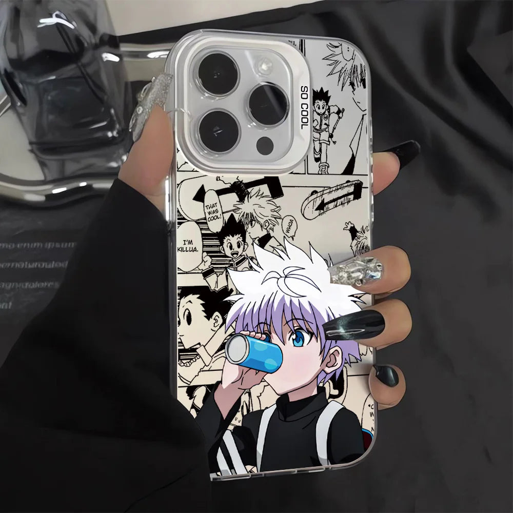 Killua Bubble Manga Collage Case for iPhone - Silver White finish