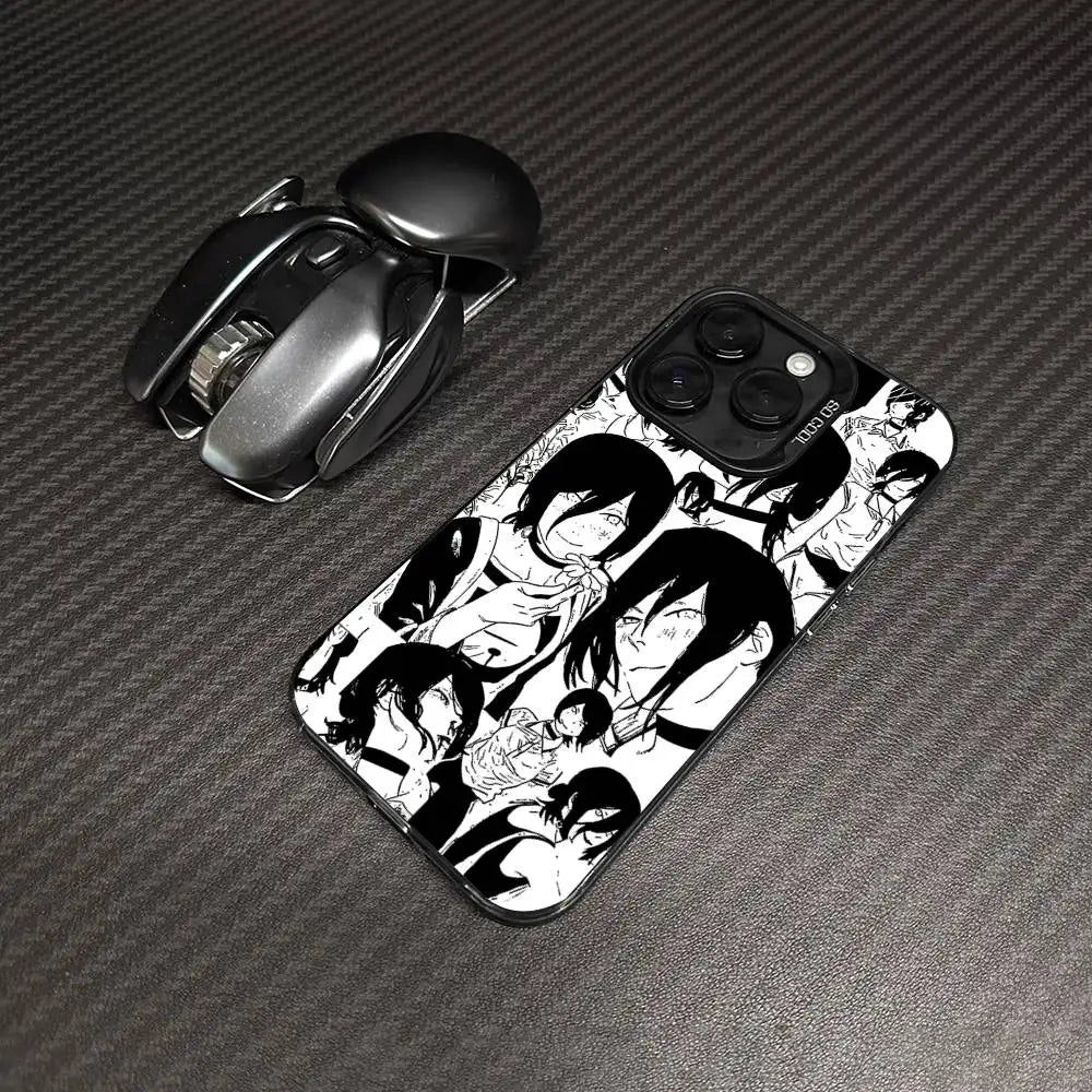 Reze Monochrome Face Pattern Case for iPhone - Graphite Black finish