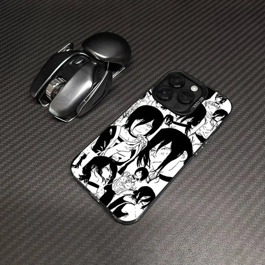 Reze Monochrome Face Pattern Case for iPhone - Graphite Black finish