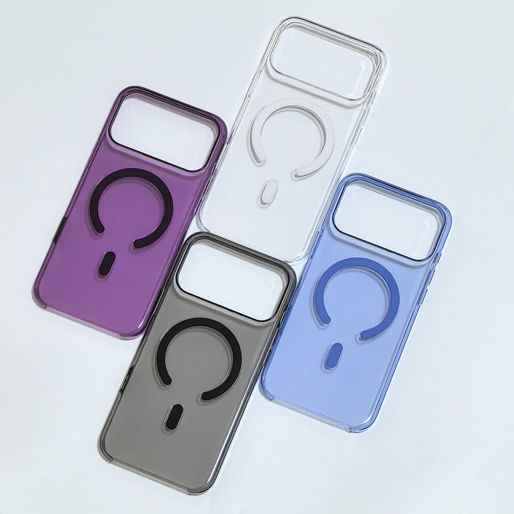 Clear magnetic phone case detail view 1