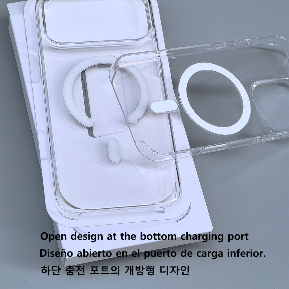Clear magnetic phone case detail view 3